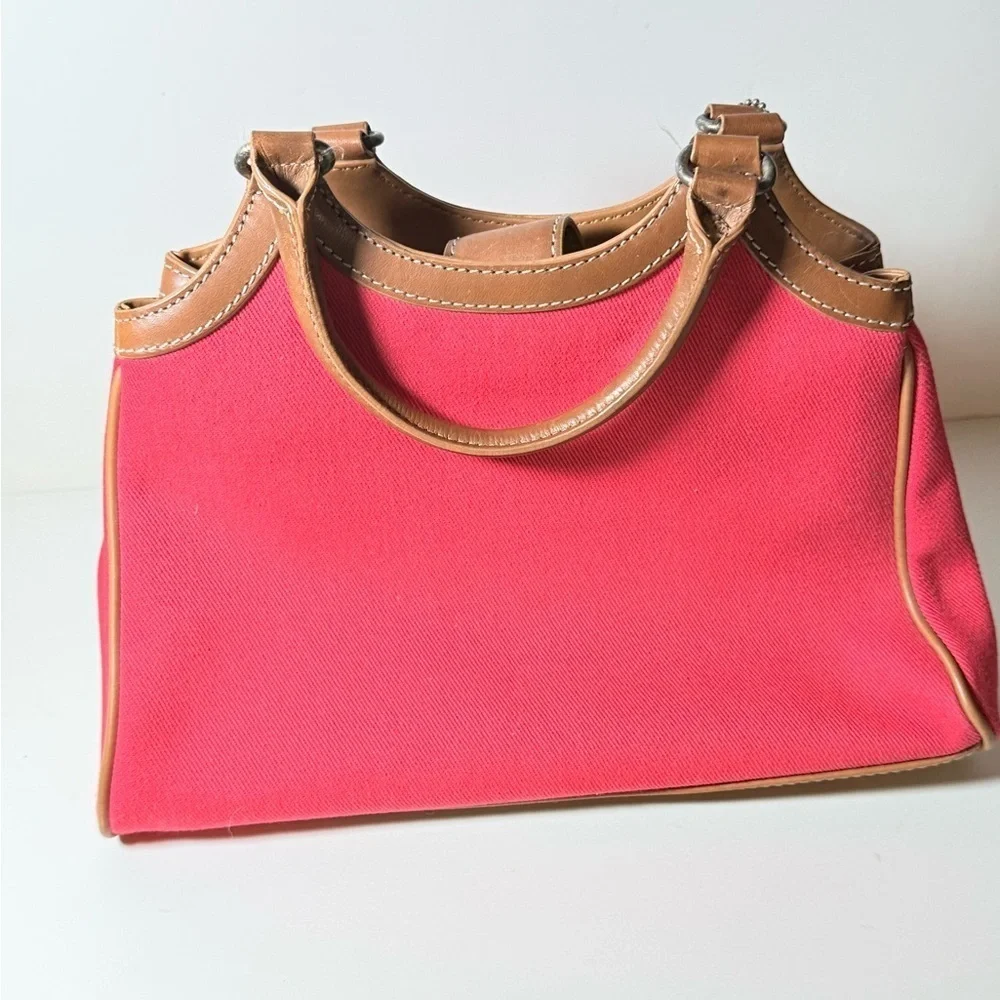 Fossil Red and Tan Satchel